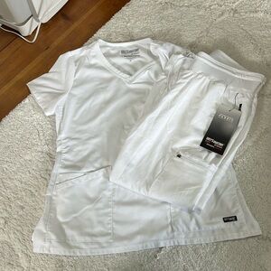 Greys Anatomy | white scrub set Medium petite
